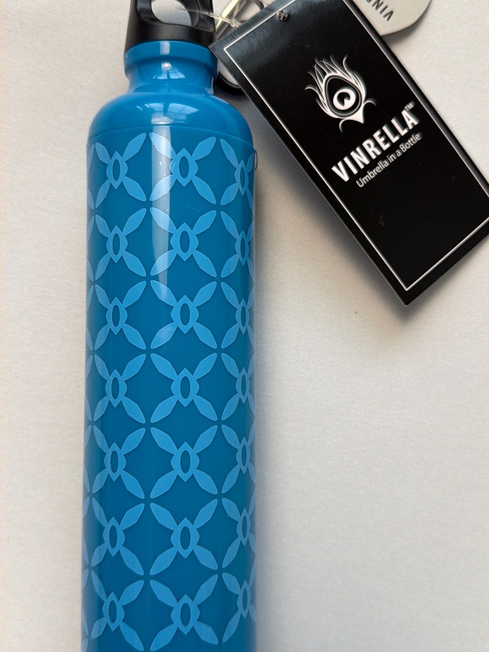 Blue Patterned Umbrella (Compact, Bottle-Shaped Case)